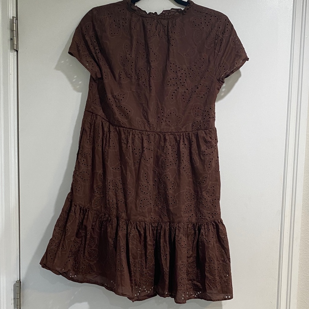 Joie Brown Eyelet Mini Dress - Picture 5 of 5